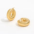 Gold Plated Stainless Steel Chunky Hollow Hoop Earrings – Spiral Screw Thread Design, Bold and Stylish Statement