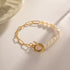 Freshwater Pearl Toggle Bracelet – 18K Gold Plated Stainless Steel Chain with OT Buckle, Chunky & Elegant Design