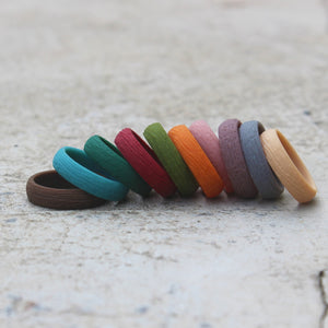 Bark Pattern Silicone Ring for Women – Textured, Lightweight Rubber Band with Nature-Inspired Woodgrain Design