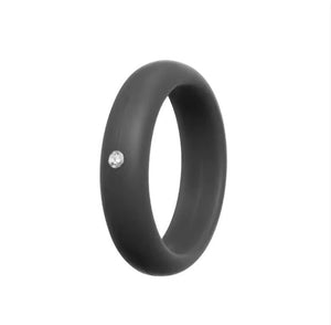 5MM Silicone Ring with Sparkling CZ Diamond – Slim, Flexible & Stylish Alternative for Active Lifestyles