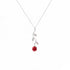 Red Rose Flower Sterling Silver Necklace