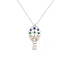 Multi Color CZ Hot Air Balloon Sterling Silver Necklace