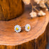 Enamel Daisy Sterling Silver Stud Earrings
