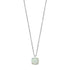 White Lab Opal Round Pendant Necklace in Sterling Silver, Dainty Opal Jewelry for Women