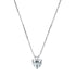 Heart Solitaire CZ Pendant Necklace in Sterling Silver, Dainty Cubic Zirconia Heart Jewelry for Women