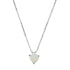 White Heart Opal Solitaire Necklace in Sterling Silver, Dainty Opal Heart Pendant Jewelry for Women