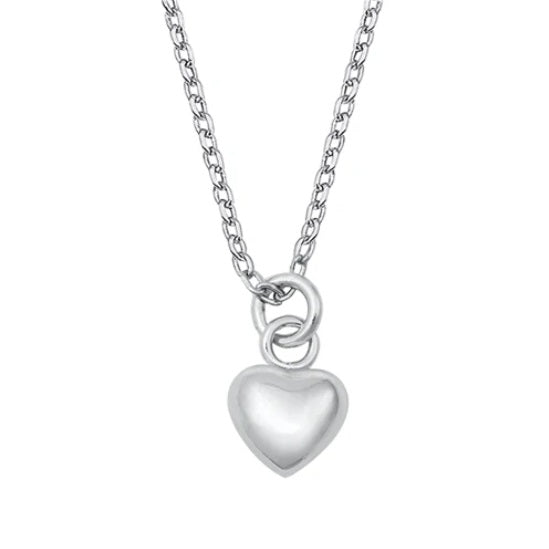 Classic Heart Pendant Sterling Silver Necklace – Minimalist Dainty Jewelry for Everyday Wear and Gift Giving