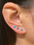 925 Sterling Silver Opal Stud Earrings – 3mm Round Ball Design in Blue, White, Pink, and Green for Everyday Elegance