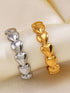 Adjustable Stainless Steel Heart Ring – Dainty Gold or Silver Open Band for Women, Stackable and Lightweight