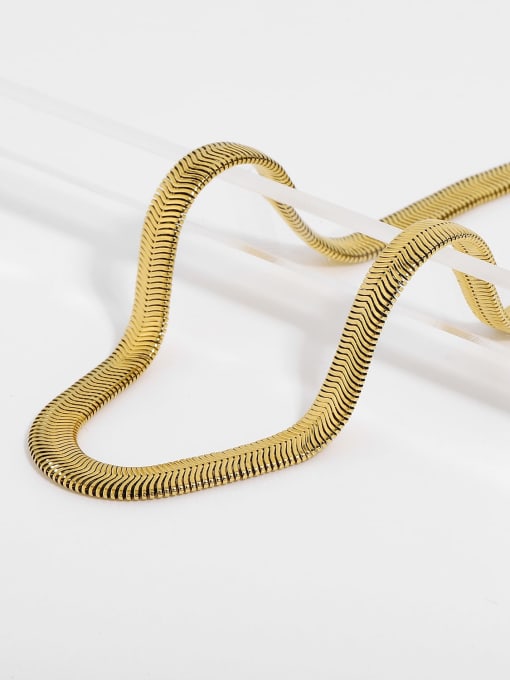 8mm Gold Stainless Steel Herringbone Chain Necklace for Women – Bold Flat Snake Chain, Adjustable Length