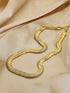 8mm Gold Stainless Steel Herringbone Chain Necklace for Women – Bold Flat Snake Chain, Adjustable Length