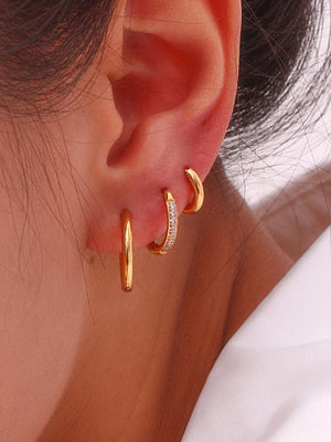 Chunky Stainless Steel Hoop Earrings for Women, 18K Gold & Silver Minimalist Thick Huggie Hoops, Everyday Style