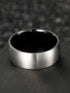Brushed Matte Titanium Steel Band Ring with Black, Gold, or Blue Interior – Minimalist Men's Wedding Ring
