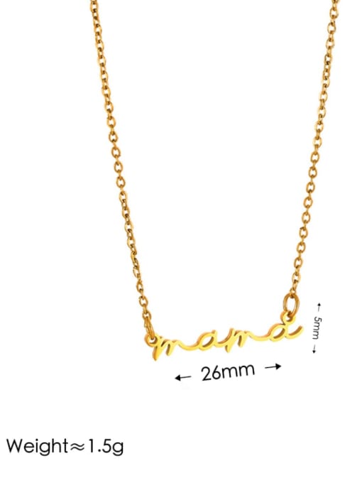 Dainty Mama Necklace in Gold or Silver – Minimalist Titanium Steel Pendant for Moms, Everyday Wear