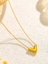 Titanium Steel V Shape Pendant Necklace for Women – 18K Gold Plated Minimalist Chain for Everyday Elegance