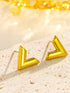 Gold Plated Titanium Steel V Stud Earrings – Modern Minimalist Geometric Jewelry for Women’s Daily Style