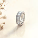 Baguette & Round CZ Full Eternity Sterling Silver Ring