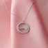 CZ Heartbeat & Heart Sterling Silver Necklace