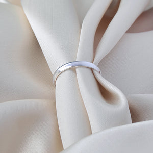 3mm D Shape Plain Sterling Silver 925 Band Ring