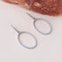 Pave CZ Oval Sterling Silver Dangle Hoop Earrings