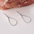 Pave CZ Teardrop Sterling Silver Dangle Hoop Earrings
