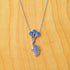 Blue/Pink CZ Flying Elephant & Balloon Sterling Silver Necklace