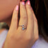 Pave CZ Letter "C" Sterling Silver Adjustable Initial Ring