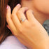 Pave CZ Letter "G" Sterling Silver Adjustable Initial Ring