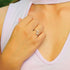 Pave CZ Letter "H" Sterling Silver Adjustable Initial Ring