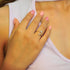 Pave CZ Letter "J" Sterling Silver Adjustable Initial Ring