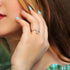 Pave CZ Letter "L" Sterling Silver Adjustable Initial Ring