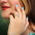Pave CZ Letter "M" Sterling Silver Adjustable Initial Ring