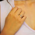 Pave CZ Letter "Q" Sterling Silver Adjustable Initial Ring