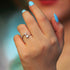 Pave CZ Letter "V" Sterling Silver Adjustable Initial Ring