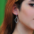 Pave CZ Diamond Shape Sterling Silver Dangle Earrings