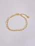 Gold Paper Clip Chain Bracelet for Women – Stainless Steel Hip Hop Jewelry, Elongated Links, Modern Minimalist Style