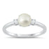 Sterling Silver Pearl & CZ Ring – Classic Dainty Band with Elegant Timeless Charm