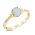 Oval Opal/Larimar Accented With CZ Stones Sterling Silver Ring