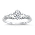 Heart CZ Claddagh Sterling Silver Ring – Irish Love and Friendship Symbol with Polished Finish for Women