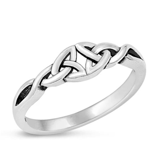 Celtic Knot Sterling Silver Ring, Timeless Irish Love Knot Band, Classic Minimal Jewelry for Women & Men