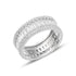 Baguette & Round CZ Full Eternity Sterling Silver Ring