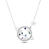 Saturn And Star Multi Color CZ Sterling Silver Necklace