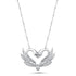 Couple Swan CZ Sterling Silver Necklace