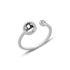 Libra Zodiac CZ Sterling Silver Adjustable Ring