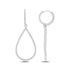 Pave CZ Teardrop Sterling Silver Dangle Hoop Earrings