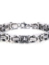 Titanium Steel Byzantine Chain Bracelet – Classic Link Design in Polished Silver or Matte Black Finish