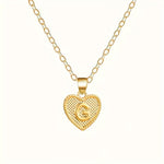 Gold Heart Initial Necklace for Women Stainless Steel Letter Pendant Necklace Personalized Alphabet Jewelry