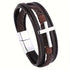 Layered Cross Leather Bracelet with Modern Woven Style