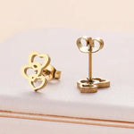Triple Heart Stainless Steel Stud Earrings – Cute Minimalist Love Jewelry for Everyday Romantic Style