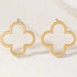 Four Leaf Clover Stud Earrings for Women Stainless Steel Flower Earrings Minimalist Lucky Jewelry Gift